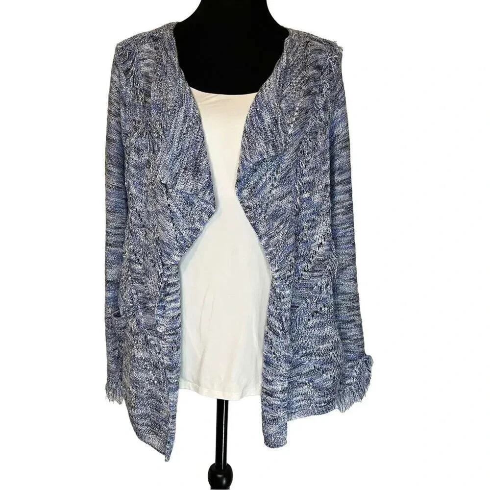 89th & Madison blue marled open front cardigan Size Petite Medium